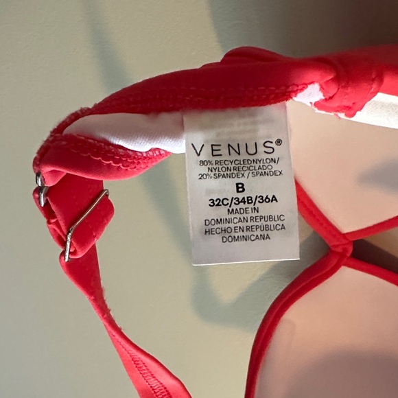 Venus “Sensational Push-up” Sunset Pink (Coral)  Halter Bikini - Picture 3 of 6